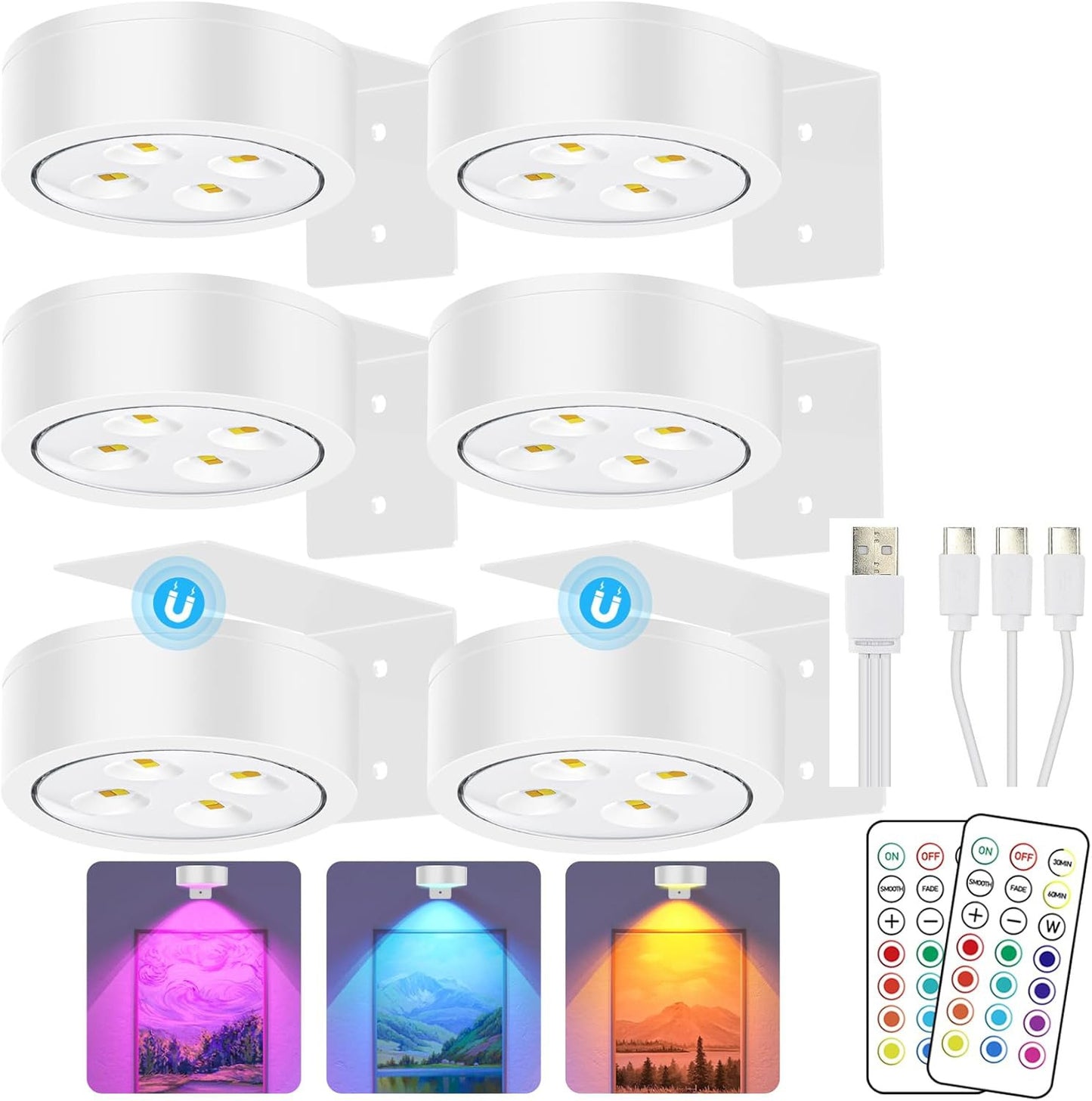Color-Adjustable RGB Wardrobe Charging Remote-Controlled Night Light