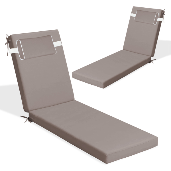 Outdoor Chaise Lounge Cushion, 72 In. X 21 In. X 3 In. Waterproof Fade-Resistant Patio Chair Pad For Pool Beach