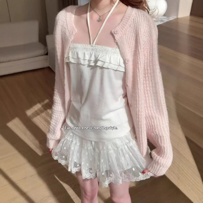 Spring New Arrival Yellow, Laid-back Style Knit Cardigan Sweater For Women