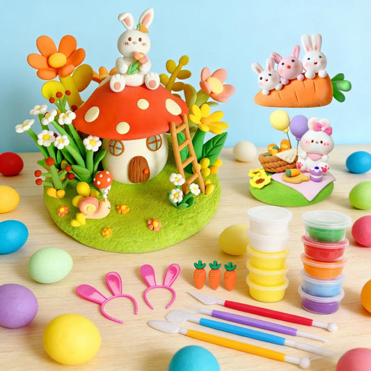 Easter Clay Set With 11 Colors And Accessories For Easter Crafts And Party Decorations