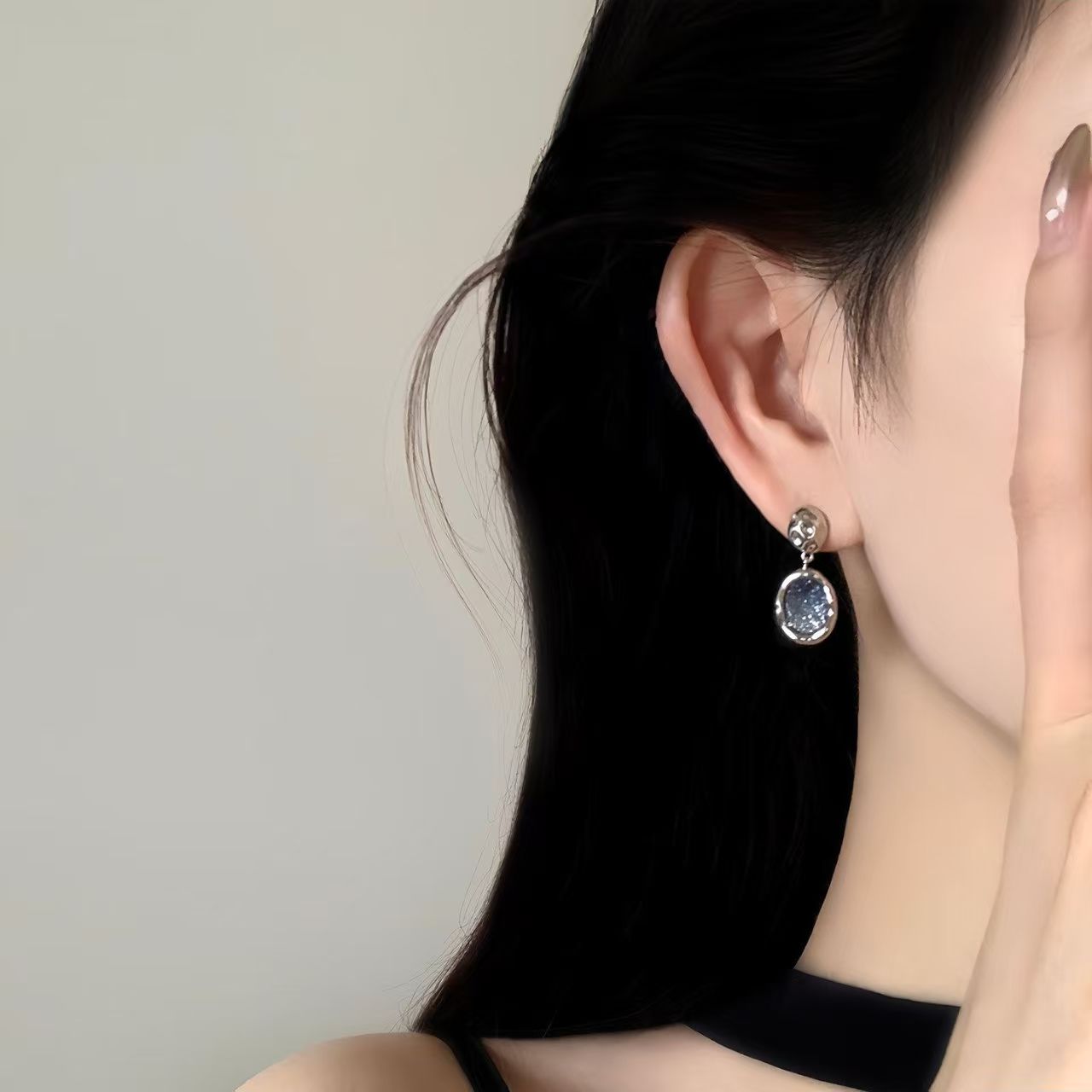 2026 New Blue Starry Sky Drop & Stud Earrings For Women, Elegant Light Luxury High-End Unique Pretty Fashion Ear Jewelry