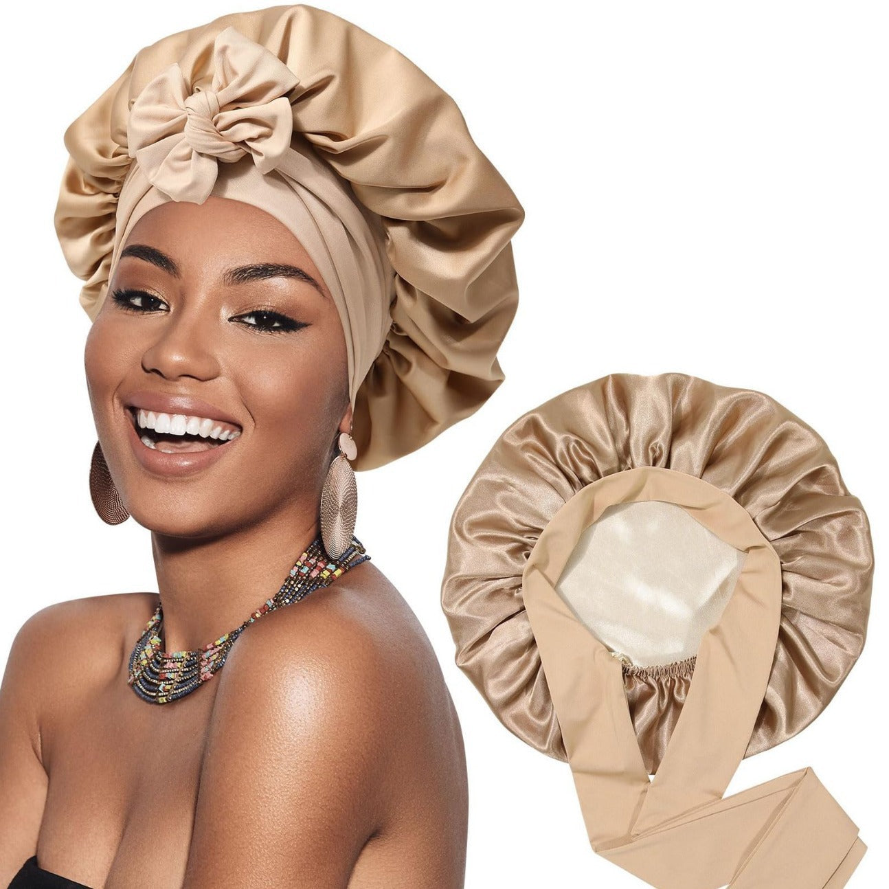 Double-layer Satin Ribbon Bowknot Artificial Silk Beauty Toupee