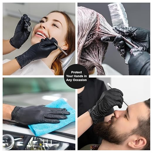 Thickened Food-grade Disposable Black PVC Waterproof Wear-resistant Household Beauty Experiment Gloves