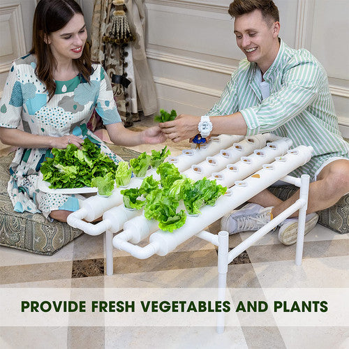36 Sites Hydroponic Grow Tool Kits Vegetable Garden System Home Water Pump PVC
