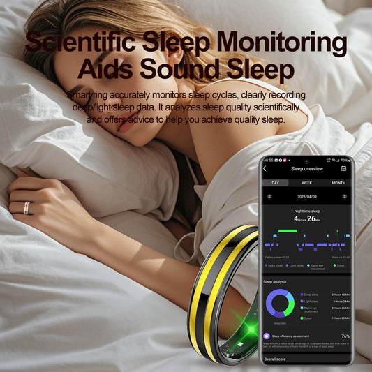 Smart Ring For Heart Rate Blood Oxygen Sleep Tracking Video Swiping And Health MonitoringBluetooth-enabled Smart Ring