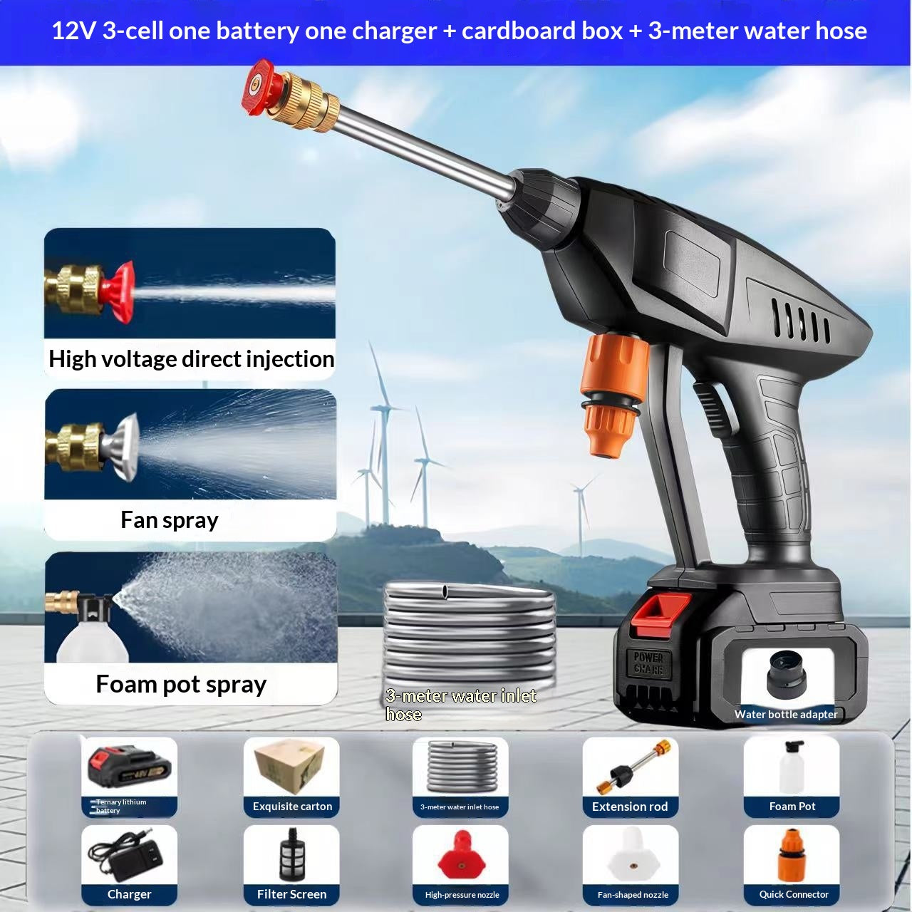 Cross-border Wireless High-pressure Car Wash Water Gun For Home Use