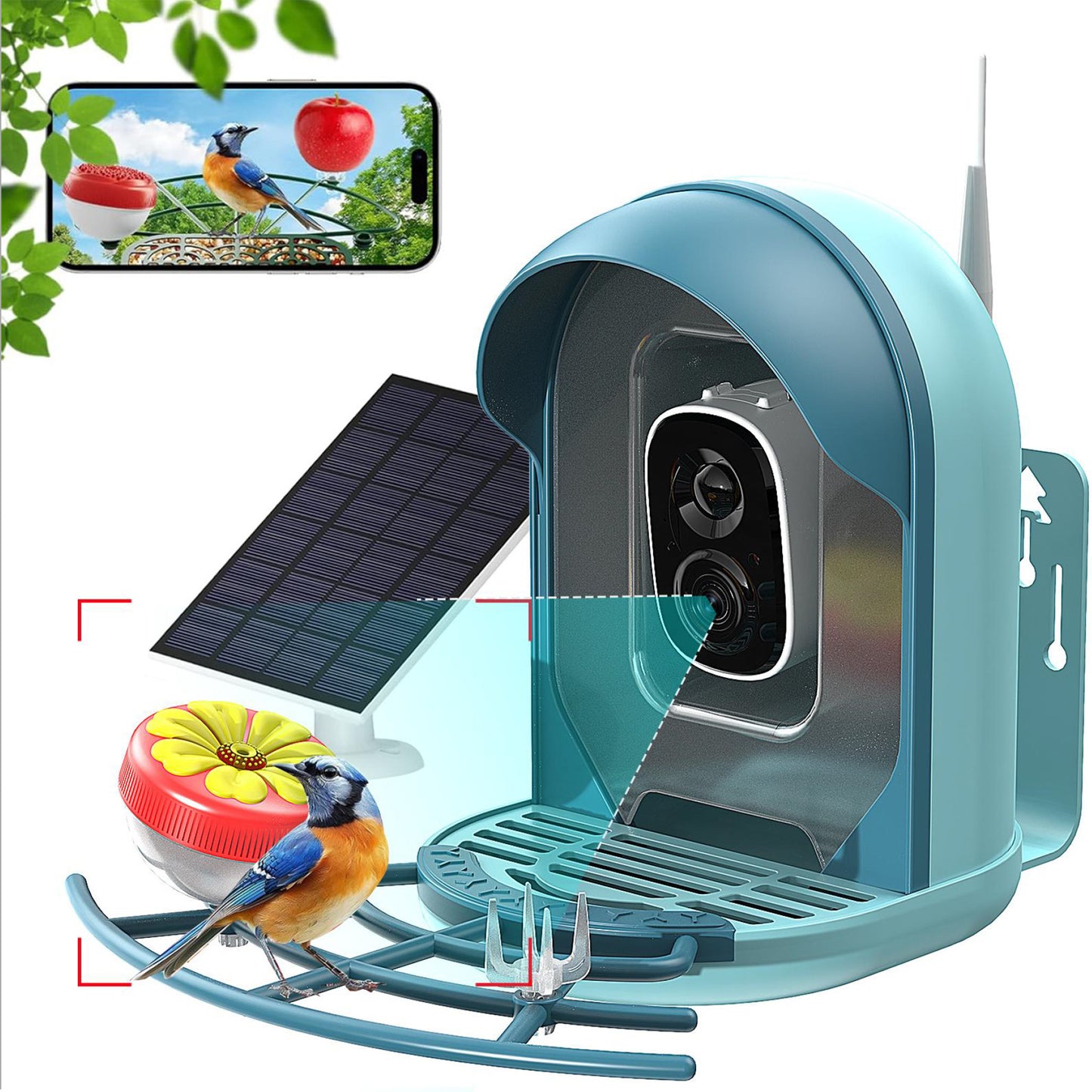 Smart Bird Feeder With AI-powered Camera Outdoor Solar Charging