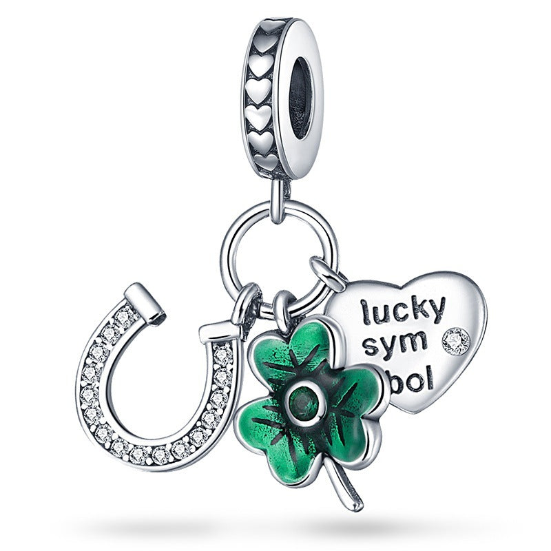DIY Jewelry Bracelet Accessories Lucky Horseshoe Four-Leaf Clover Charm Pendants