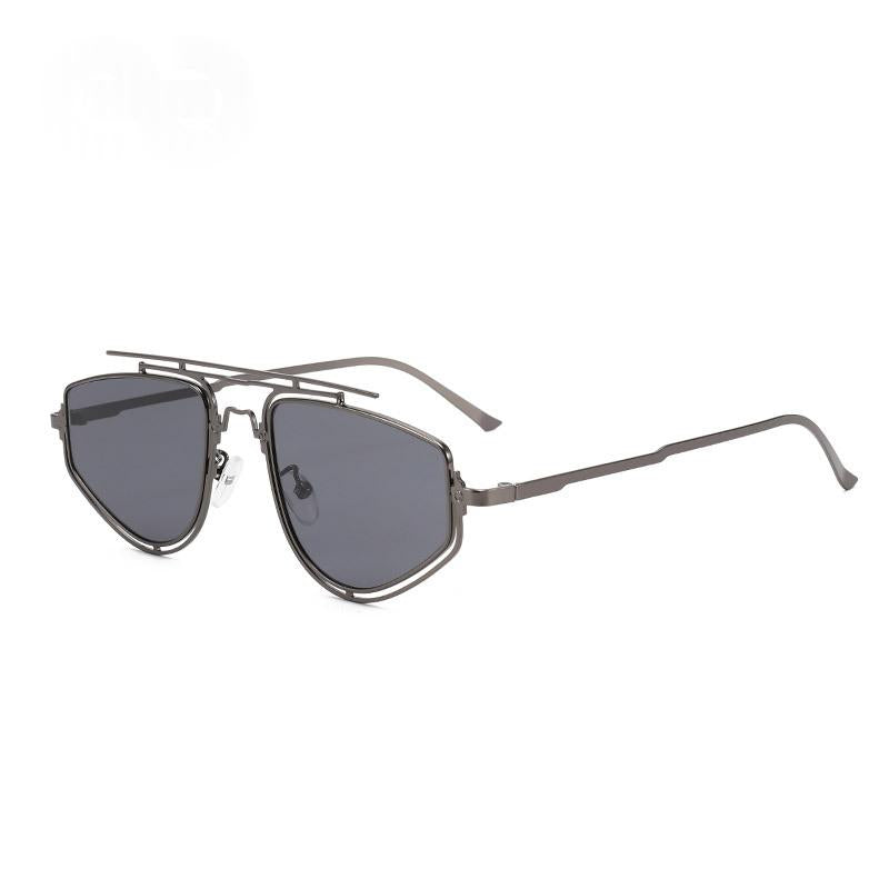 Retro Double Frame Sunglasses - Unisex UV Protection Fashion Eyewear with Unique Design for Daily Wear