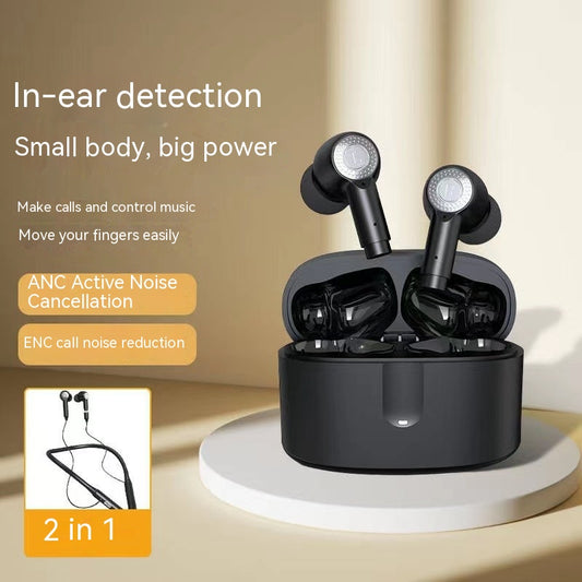 Plastic In-ear Bluetooth Headset Wireless Sports Halter ANC Active Noise Reduction Ultra-long Life Battery