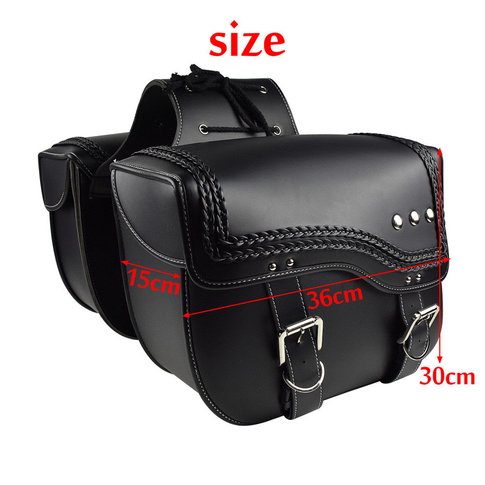 Universal PU Leather Motorcycle Accessories Large Side Bags