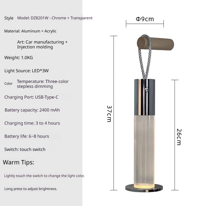 Affordable Luxury Portable Wireless Handheld Charging Desk Lamp