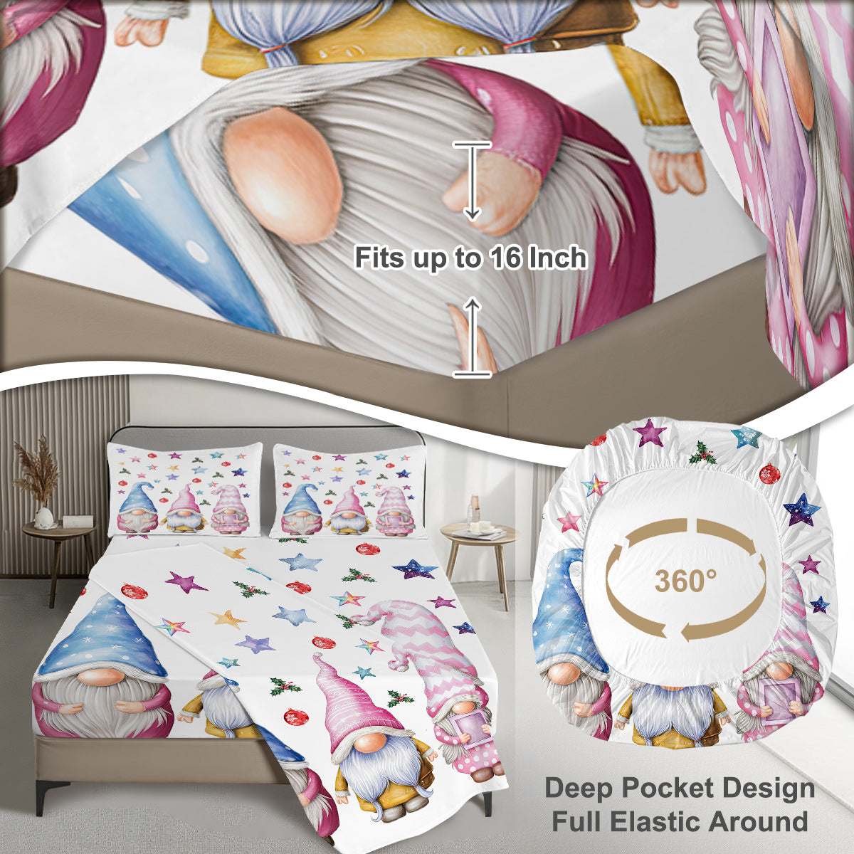Christmas Flat Sheet Set Xmas Snowman Bed Sheets For Kids Teen Girls Winter Snowflakes Christmas Decor Bedding Set 1 Flat Sheet 1 Fitted Sheet & 2 Pillowcases