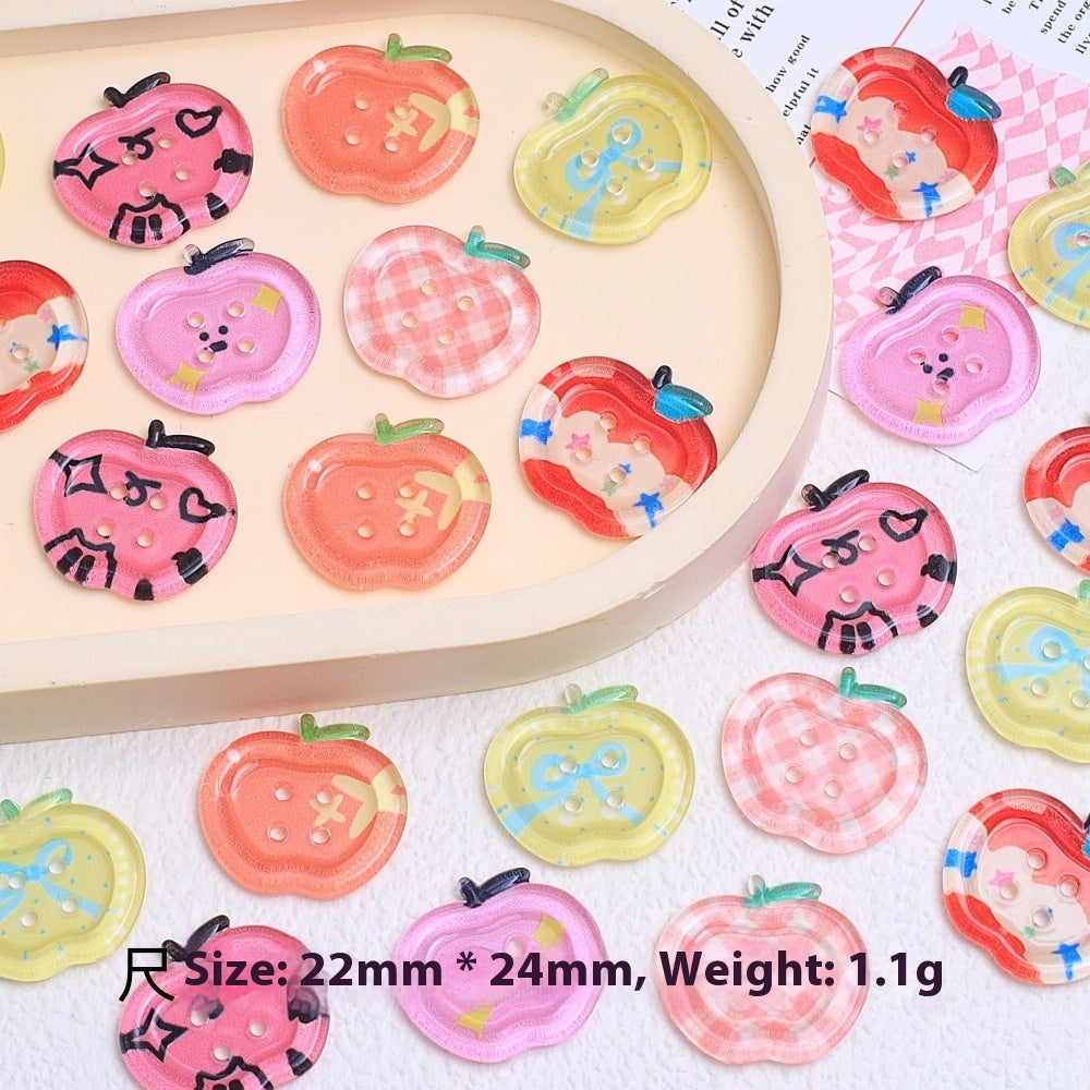 Cartoon Transparent Buttons Handmade Cream Glue Accessories Resin Ornament