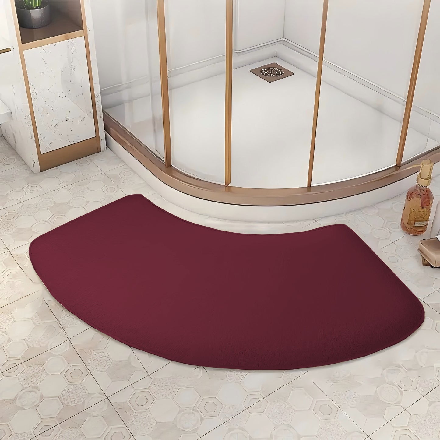 Fan-shaped Bath Mat  Water-absorbent And Anti-slip