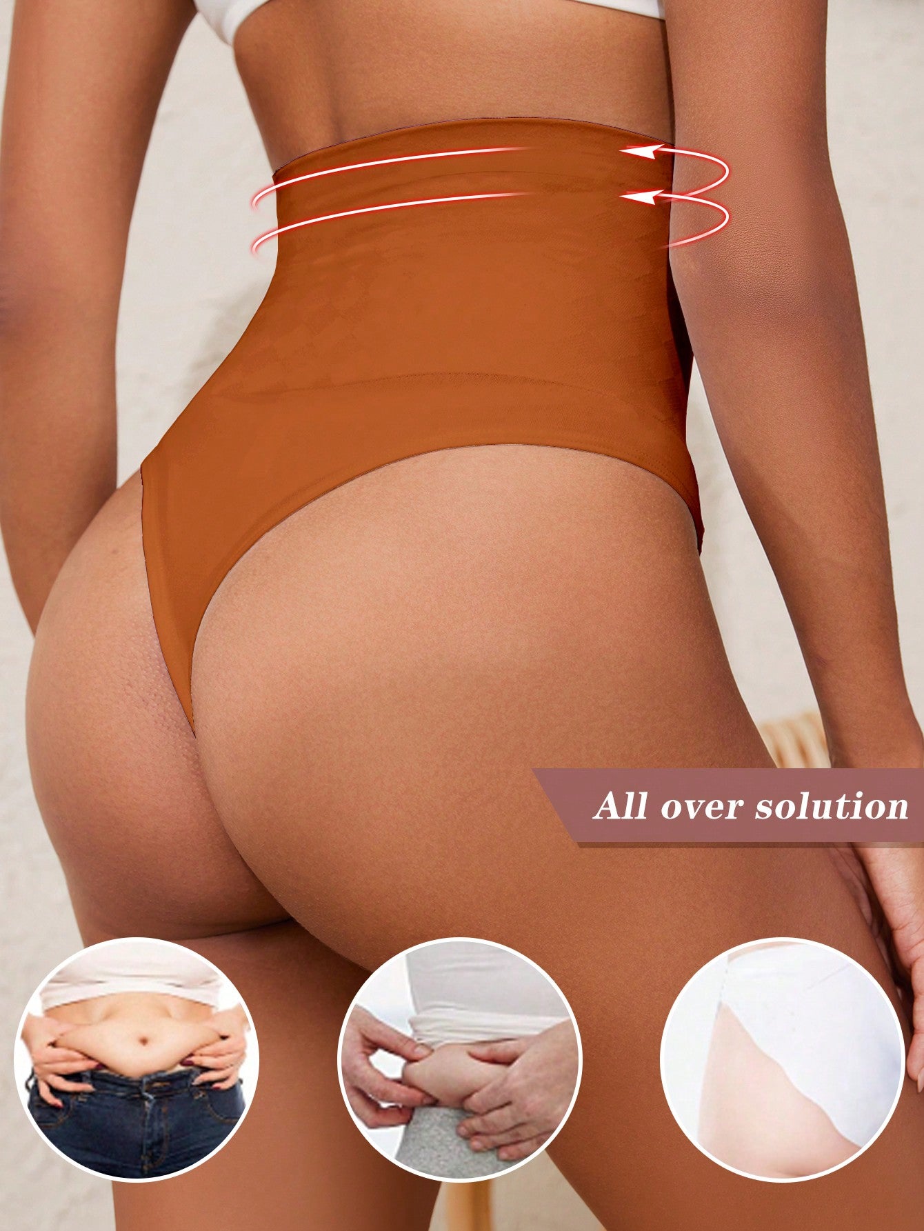 High-Waisted Shapewear Thong Tummy Control Butt Lifter Full Body Slimming Seamless Body Shaper