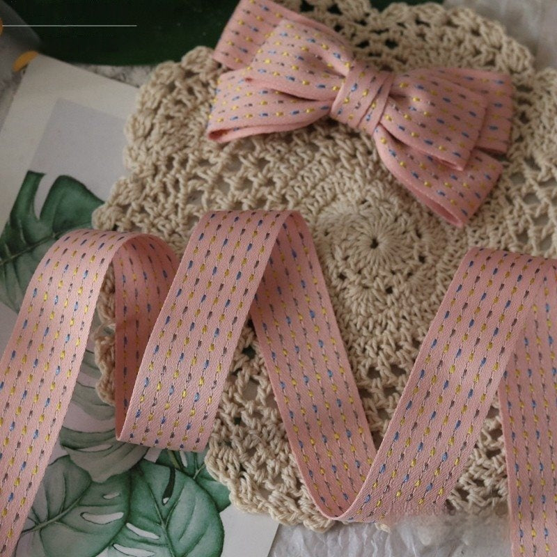 2.5 Cm Striped Plaid Handmade Bow Accessories For Children Hair Clip Kit