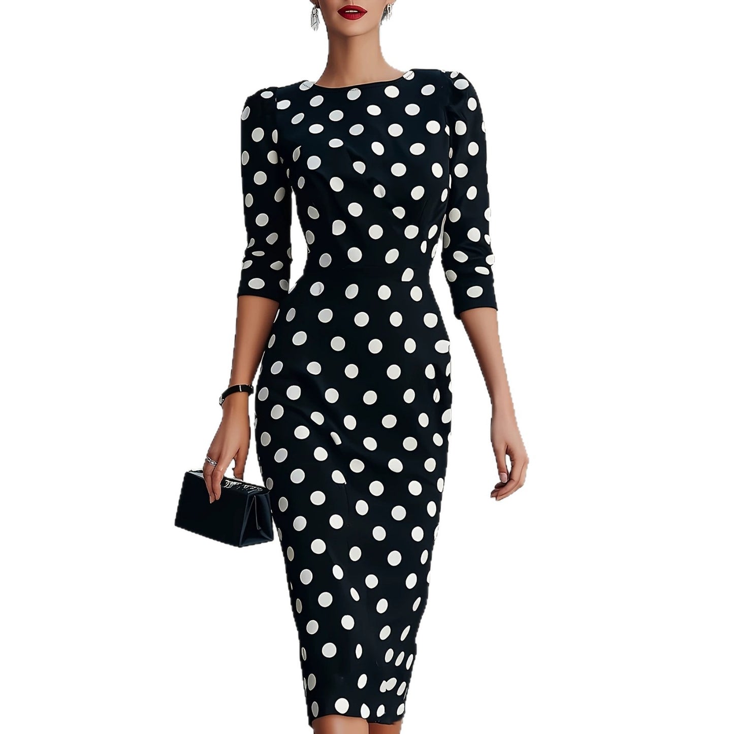 Elegant Polka-dot Fashion Dress For Women