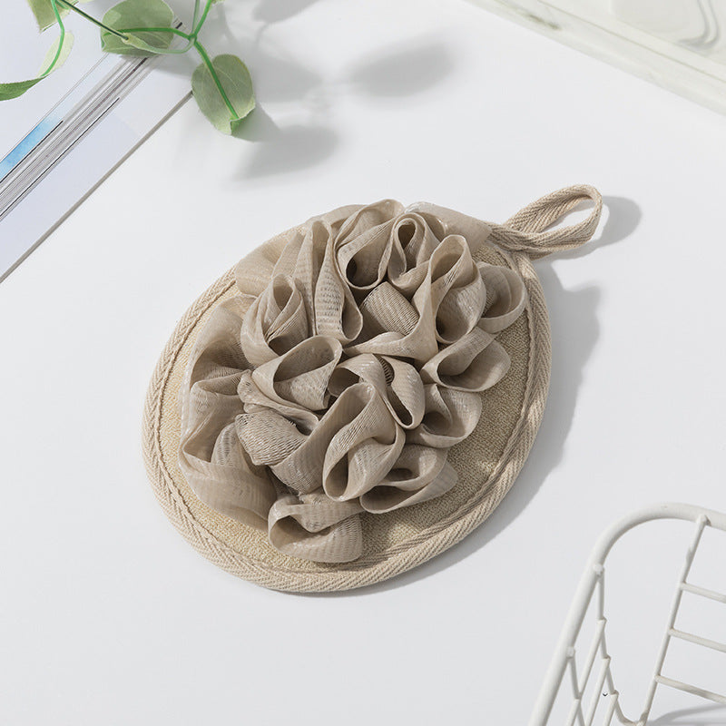 Solid-color Minimalist Oval Bath Scrubber For Lathering And Exfoliating