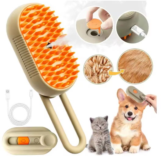 Pet Steam Brush Cat And Dog Deshedder Tool For Grooming And Hair Removal