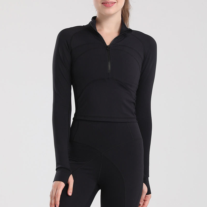 Womens High-Elastic, Quick-Drying Long-Sleeve Yoga OutfitWorkout Top