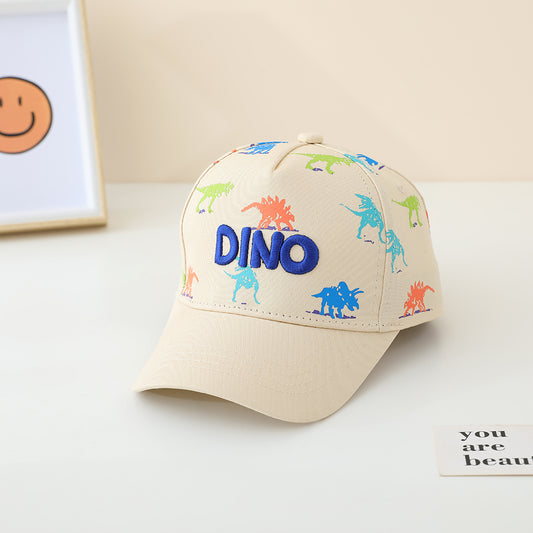 The Full-color Printed Dinosaur Embroidery Letter DINO Children's Baseball Cap Is Suitable For Daily Use, At Home, And For Commuting.