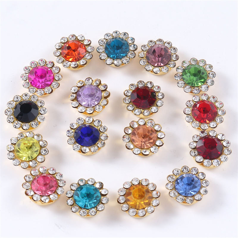 Receptacle Round Double Layer Diamond Flower DIY Bow Shoe Bag Clothing Accessories