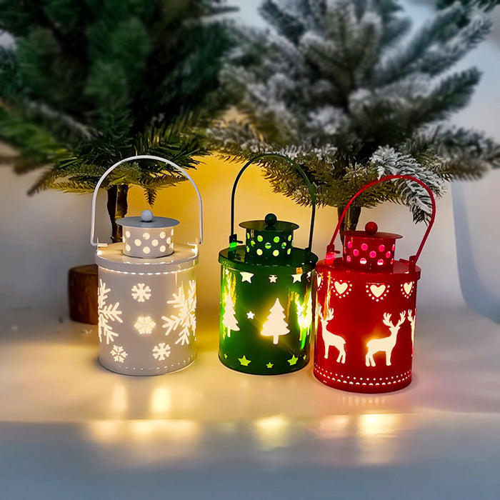 LED Christmas Lantern with Flickering Candle – Nordic Style