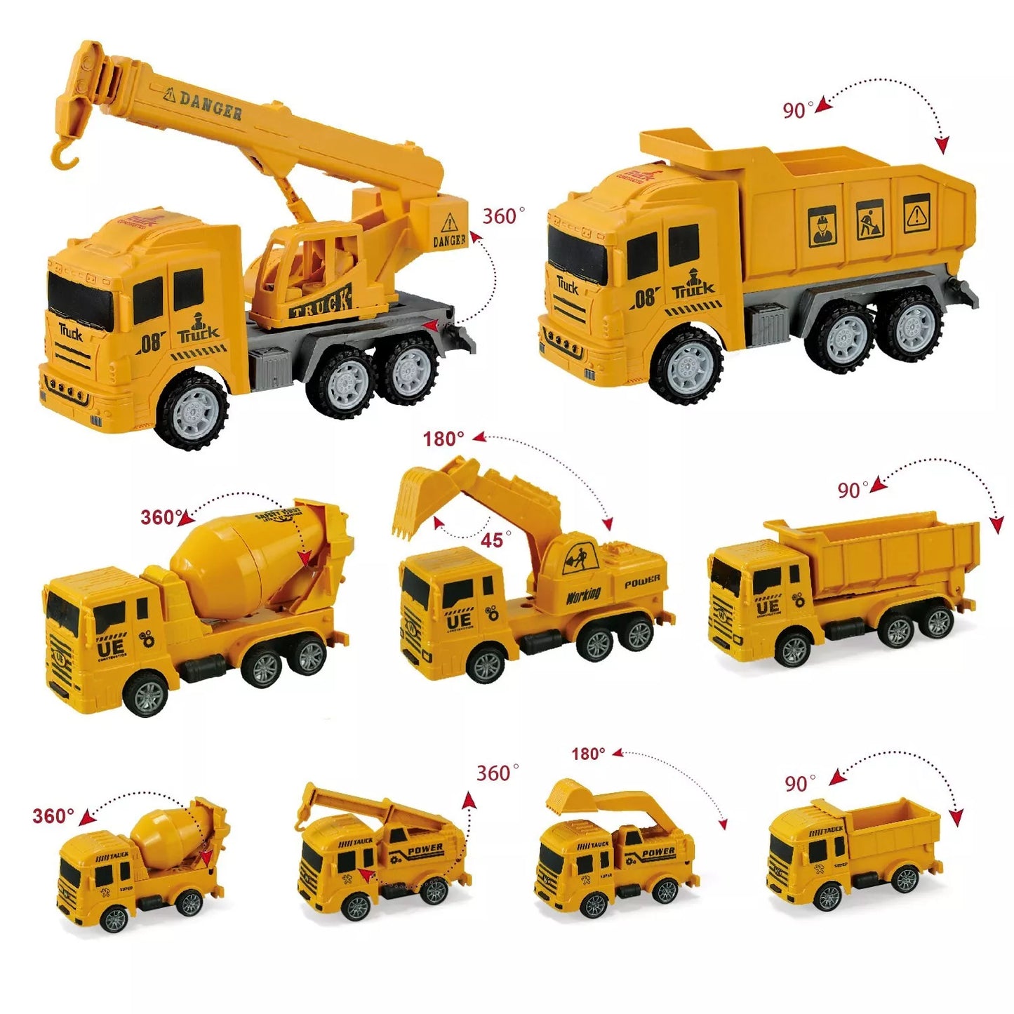 Jiakora  Construction Vehicles Toys Set With 32 27 Inches Play Mat,Toy Gift Kid