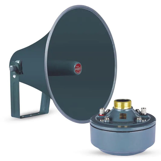 PA Horn Speaker Set 2' Compression Driver 600W 16 Ohm Weatherproof Aluminum Body 18 TPI Thread