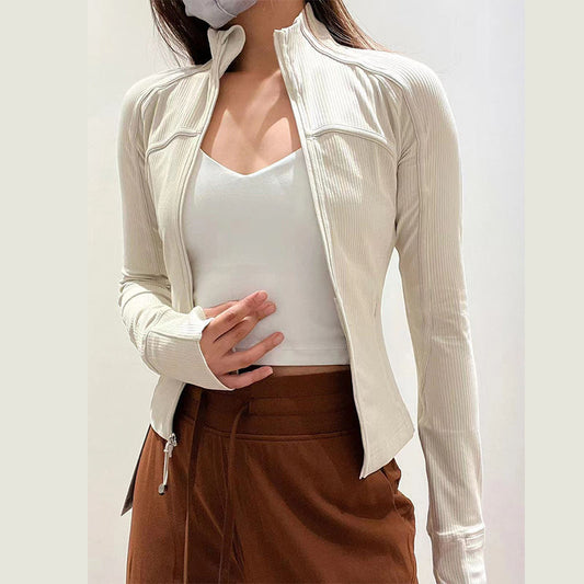 Thread Women's Long-sleeved Yoga Clothes Zipper Cardigan