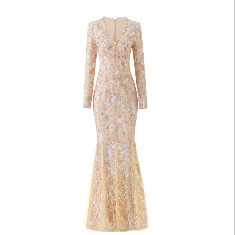 New Lace Slim Fit Long Sleeve Dress Womens Autumn Fashion