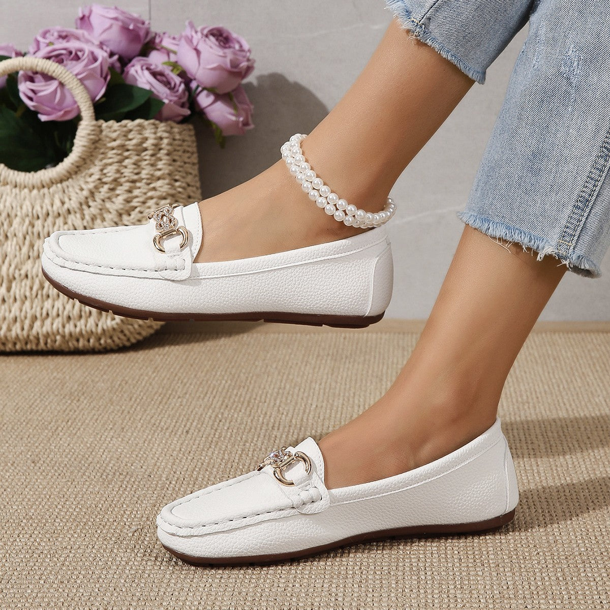 New Korean-style Round-toe Slip-on Loafers