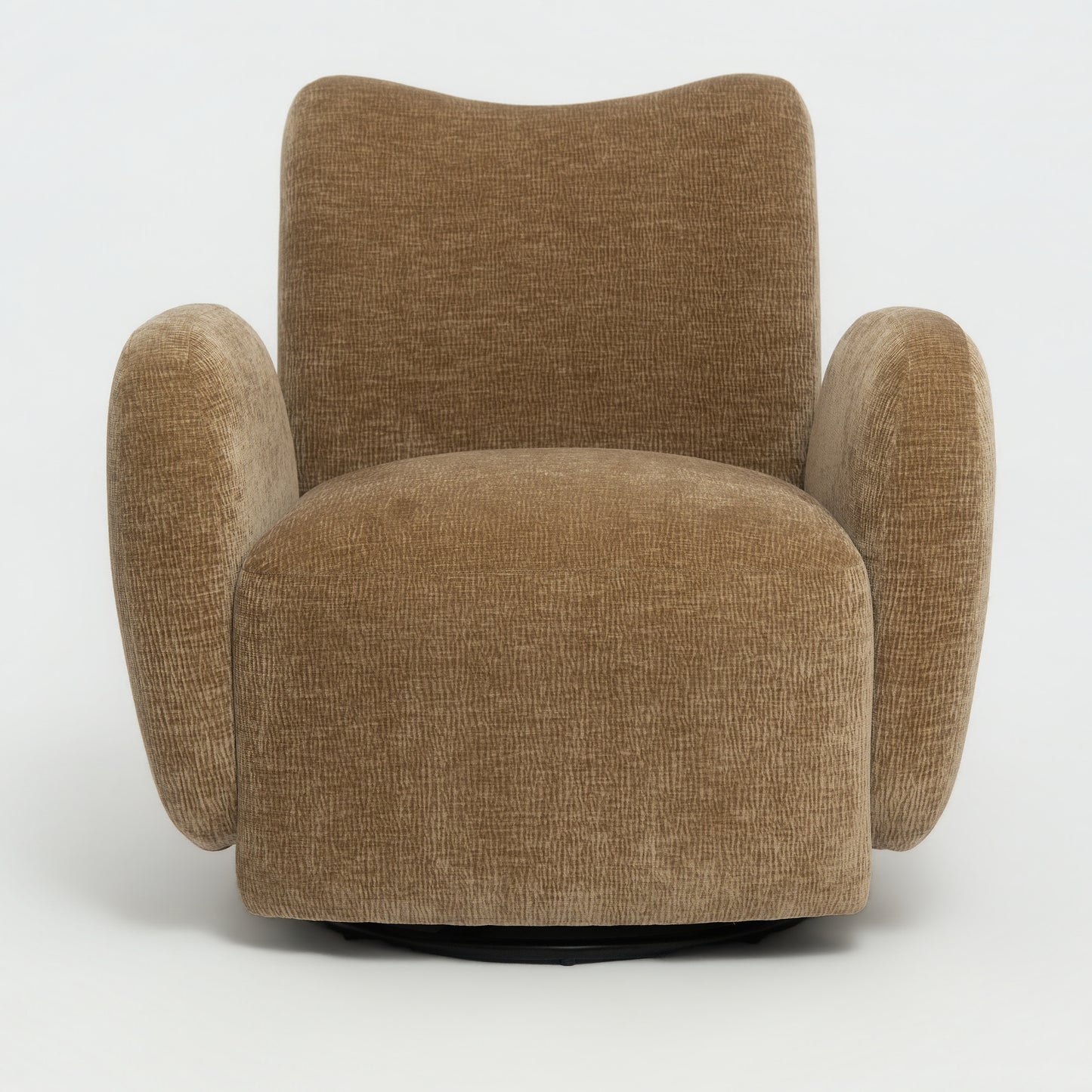 Title 360 Swivel Chair Accent Chair 32.48-inch Chenille Fabric Upholstered Sofa, Suitable For Living Room, Study, Office Or Leisure Area, Dark Camel