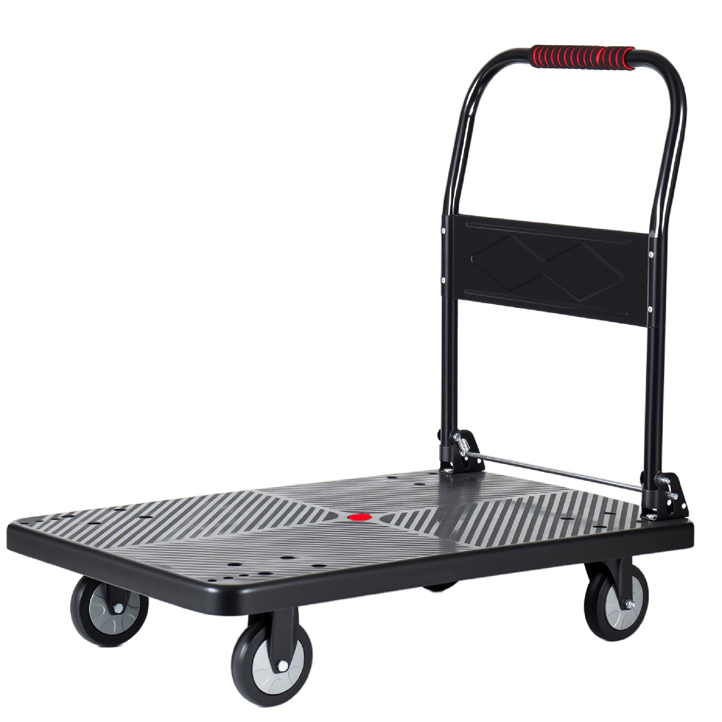 35- 3 4  Long X 24  Wide Platform Truck  Foldable Handcart With 5  TPR 360- Degree Silent Wheels  660lbs Heavy- Duty Push Dolly Cart  4 Steel Load- Bearing Beams For Warehouse Garage Home Use