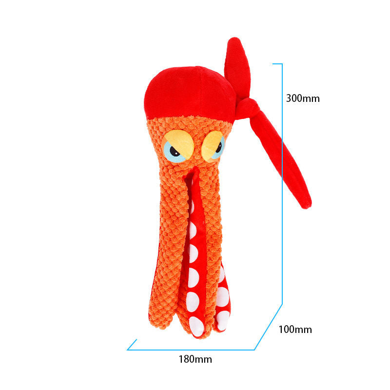 Squeaky Octopus Plush Dog Toy With Creased Paper And Built-in Squeaky - Durable Teeth Grinding Pet Chewing Toy Pet Toys