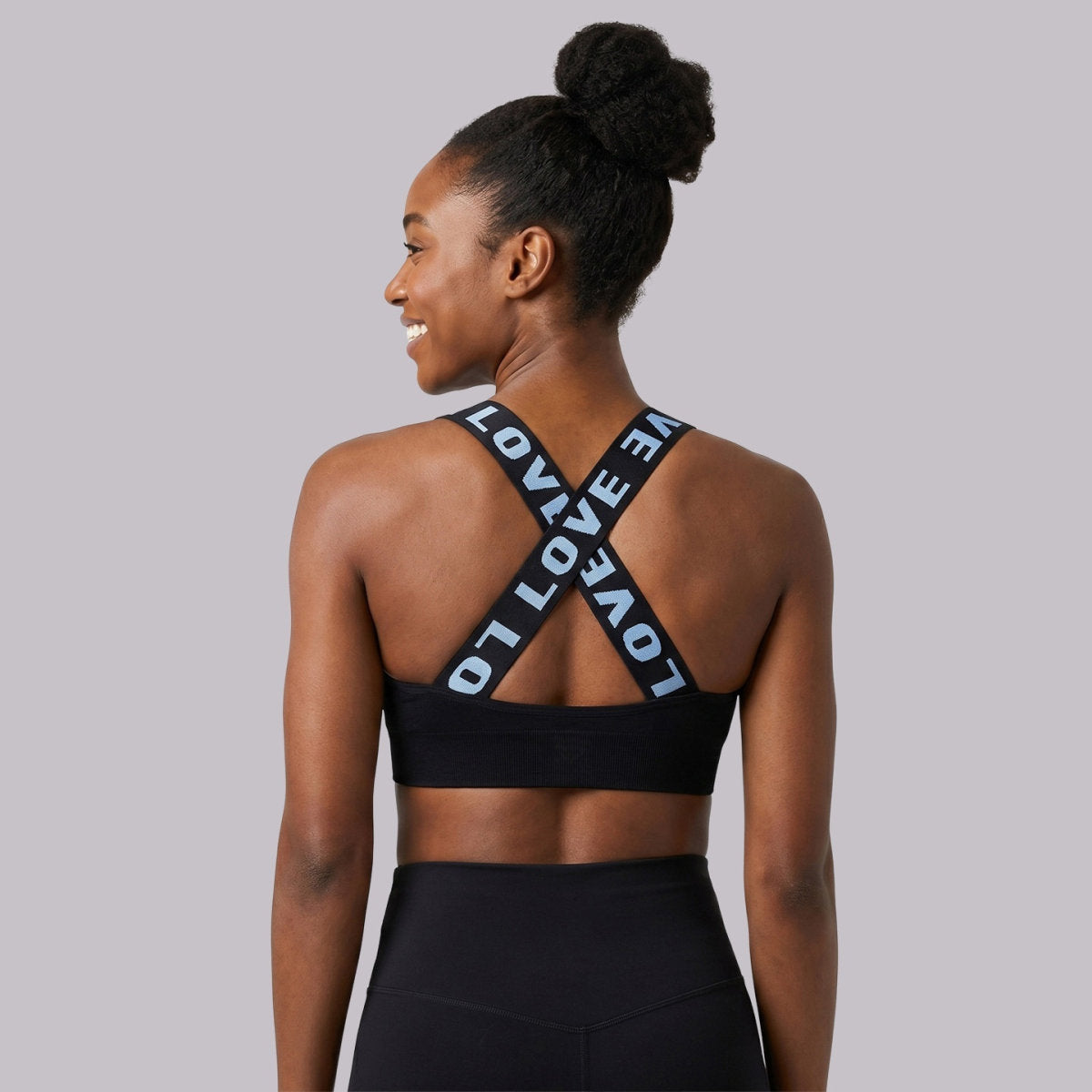 Letter-print Strap Yoga Outerwear Sports Bra