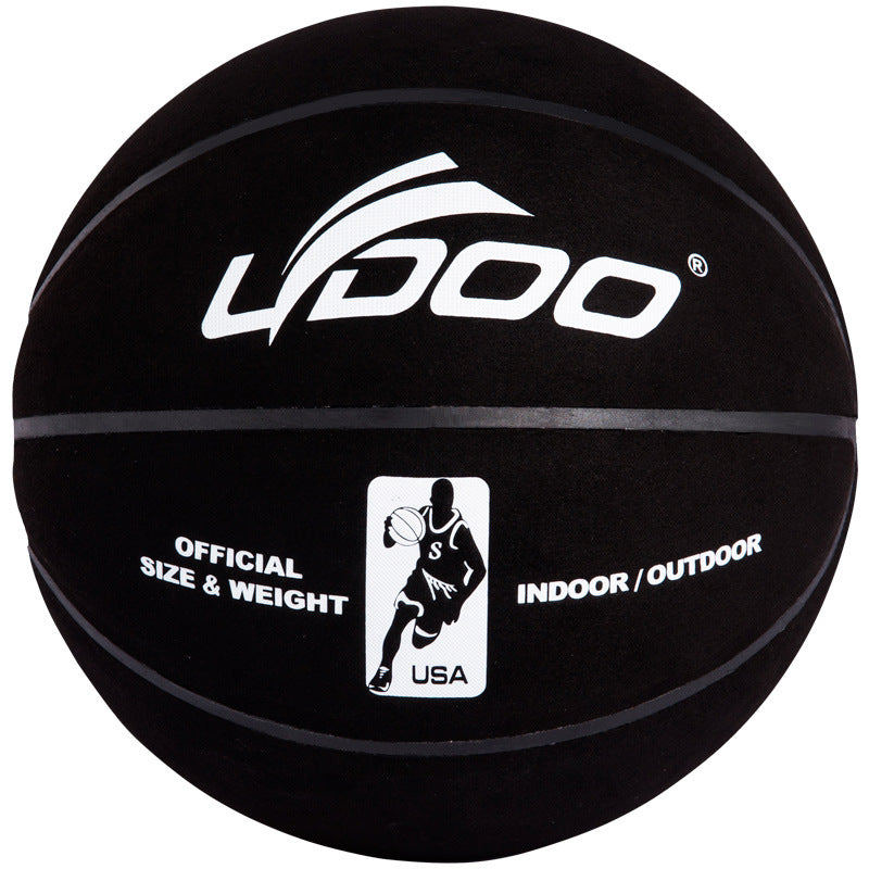 Basketball No.7 Basketball Real Suede Indoor And Outdoor Anti-skid Sweat Absorbent No.6 Black And White Cowhide Basketball Cross-border In Stock Wholesale