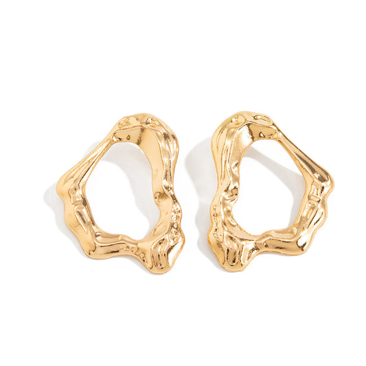 Retro Water Drop Geometric Stud Earrings Women European Style Bold Metal Earrings Fashion Jewelry