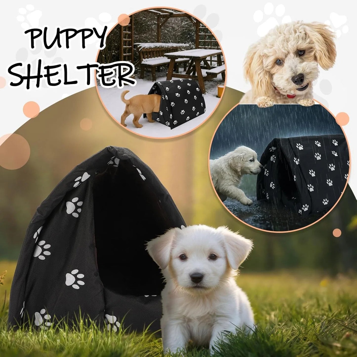 Winter Outdoor Cat House With Self Warming Pad Blanket 17 In X 12 In Weatherproof Foldable Feral Cat Shelter Waterproof Outside Warm Bed Cave Tent For Dogs Puppy Wild Animal Indoor Home