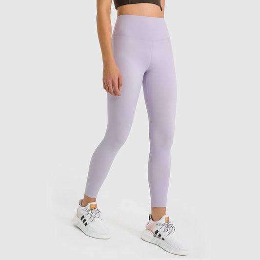 Spring And Summer New Cloud Pants Tight Simple Elastic High Waist Cropped Yoga Peach Hip Fitness Pants For Women