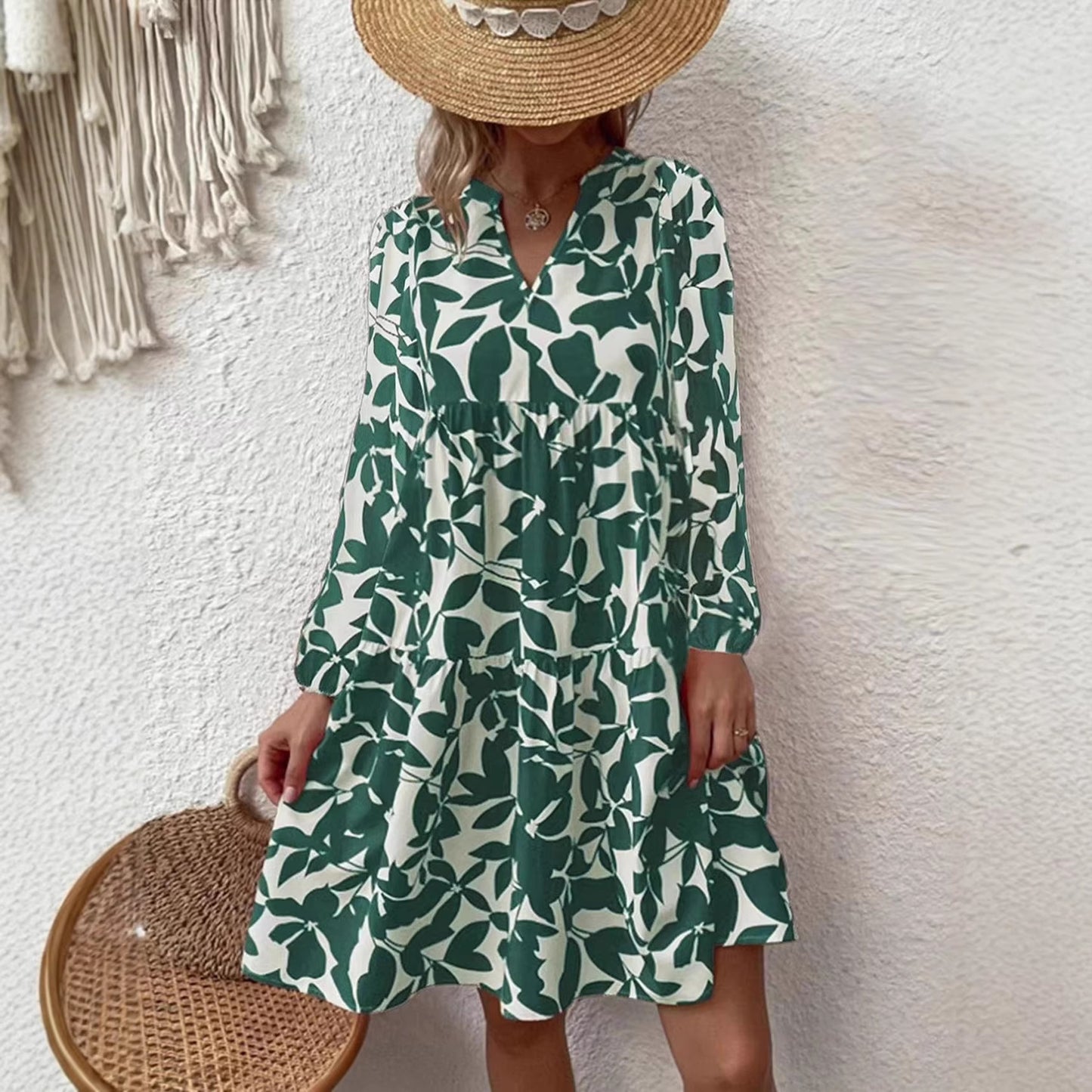 Bohemian-style Fashion Long-sleeve Dress For Europe And America