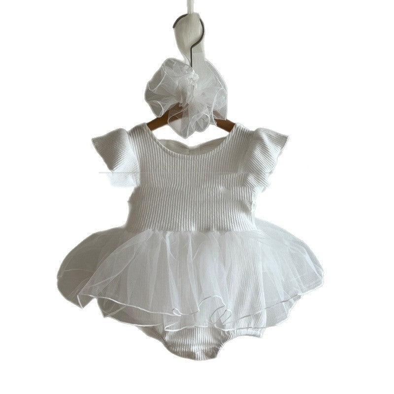 Western-style Lace Bow-Knot Korean-style Bodysuit Dress