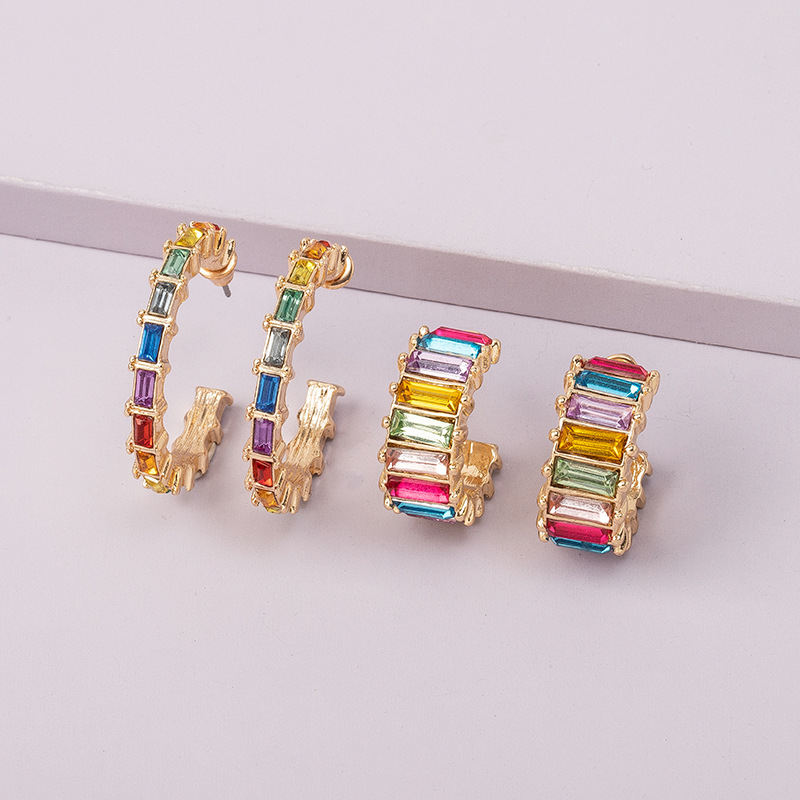 Rainbow Ring Ear Studs Female Accessories
