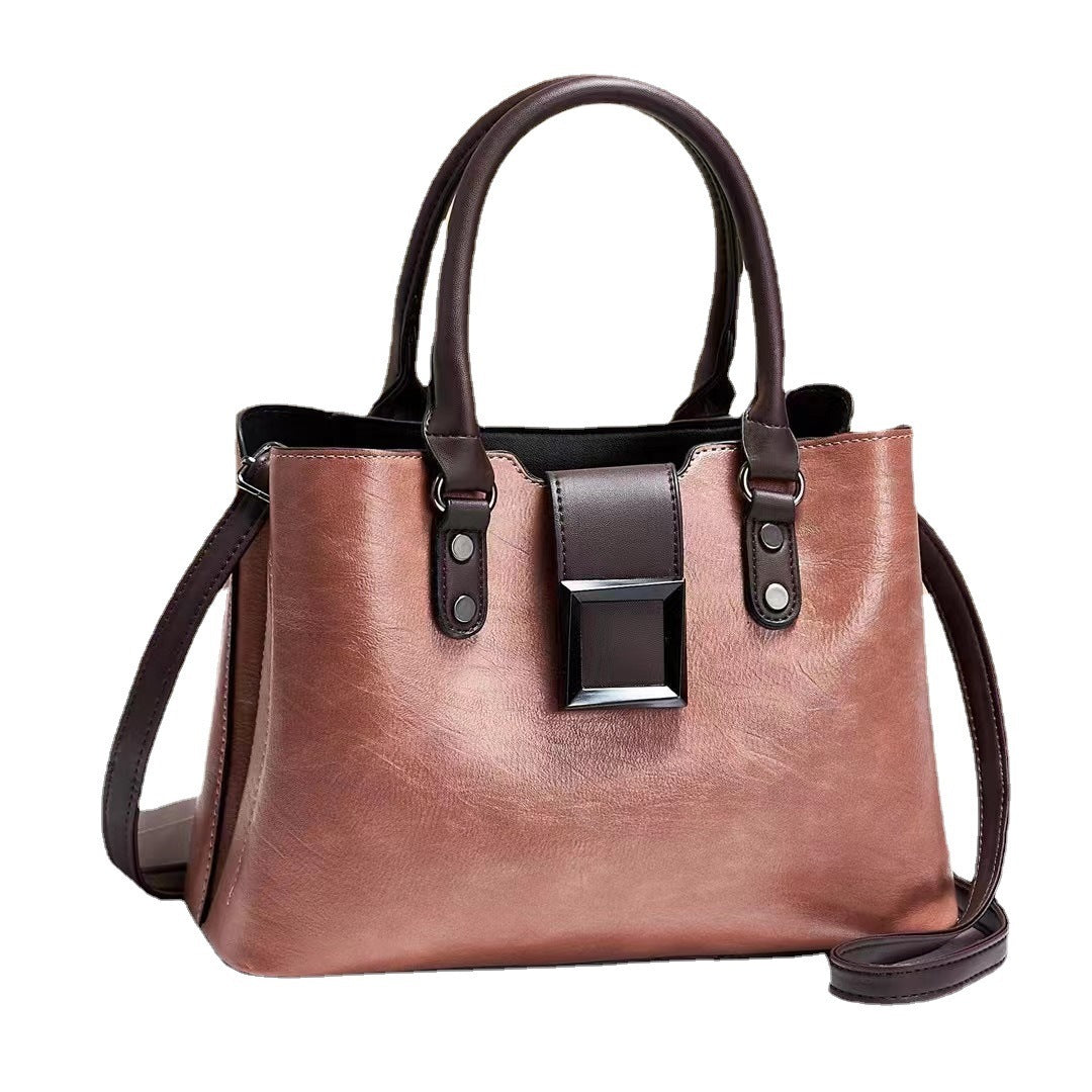 Korean-style Large-capacity Multi-layer PU Leather Shoulder Crossbody Bag