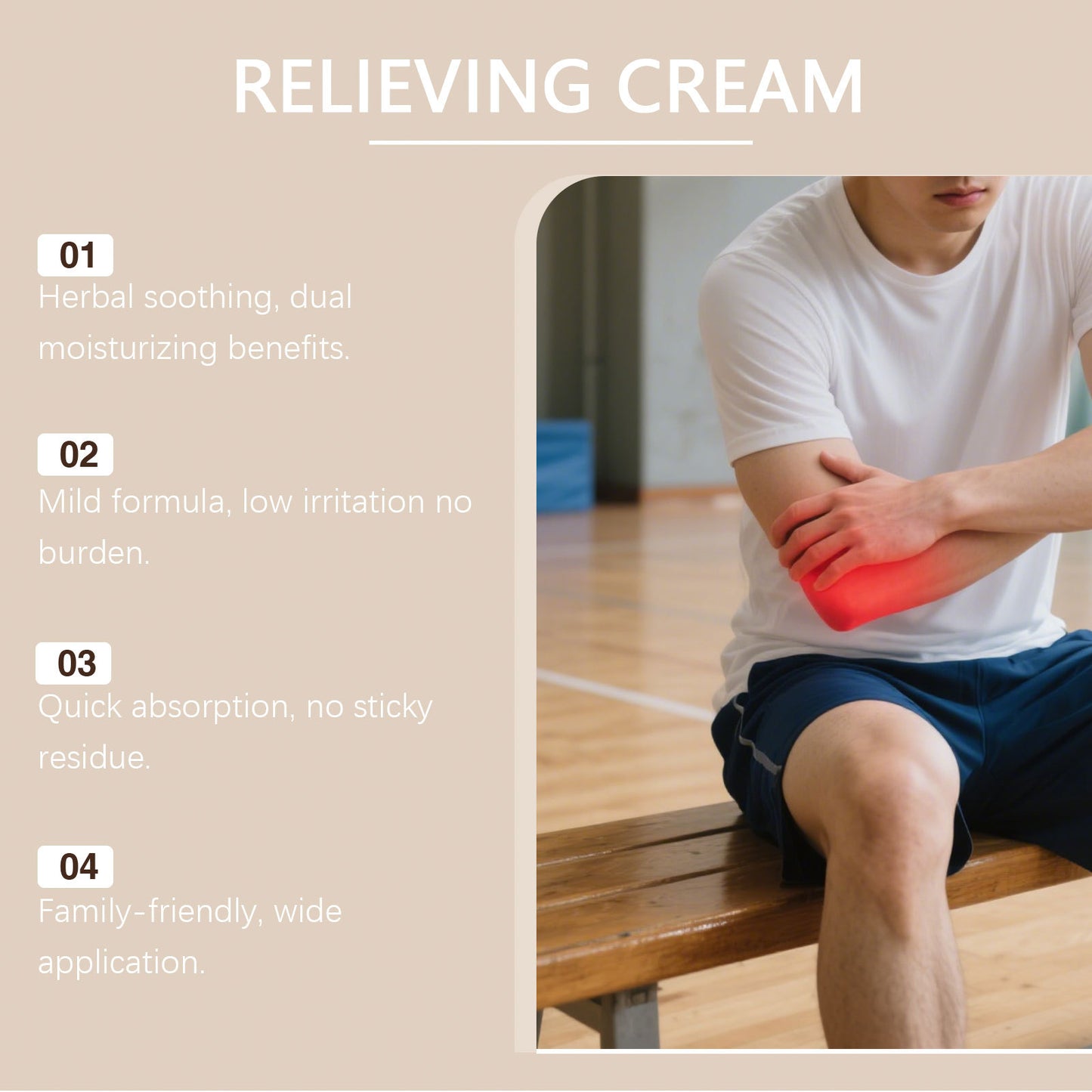 Gently Apply The Herbal Care Cream To The Body