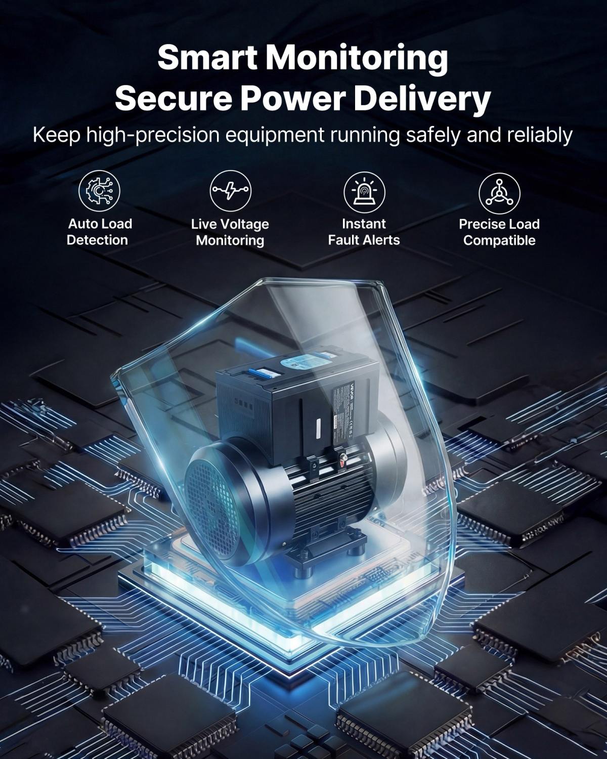 Single Phase To 3-Phase Rotary Converter, 10HP 28A 208-240V Input/Output Rotary Phase Converter - Expandable To Higher Horsepower For Heavy-Load Equipment