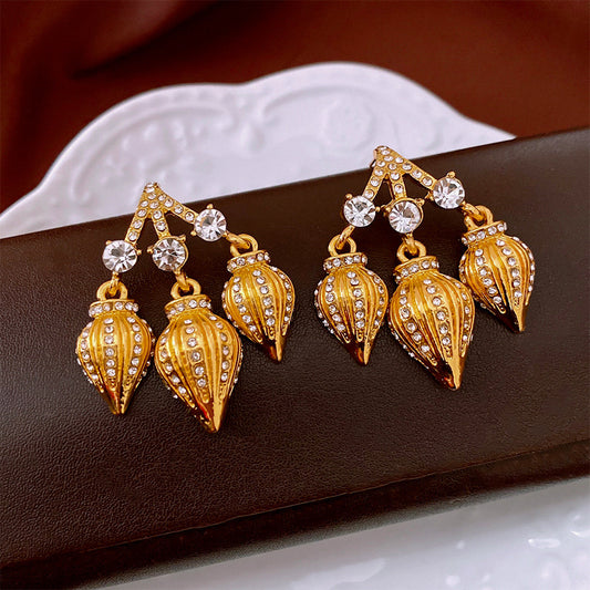Head Turning Retro CZ Earrings Women Exaggerated Zirconia Vintage Fashion Jewelry