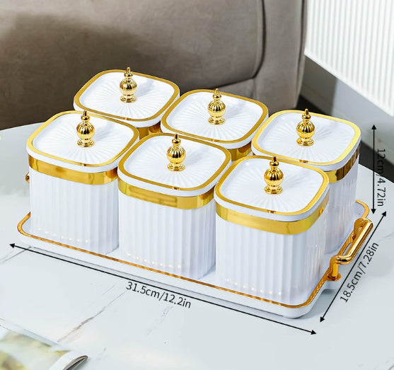 Light Luxury Seasoning Jars Home Kitchen Moisture-Proof Drop-Resistant Spice Jars Salt Shaker Sugar Container Sealed Storage Box Instagram-Style Set