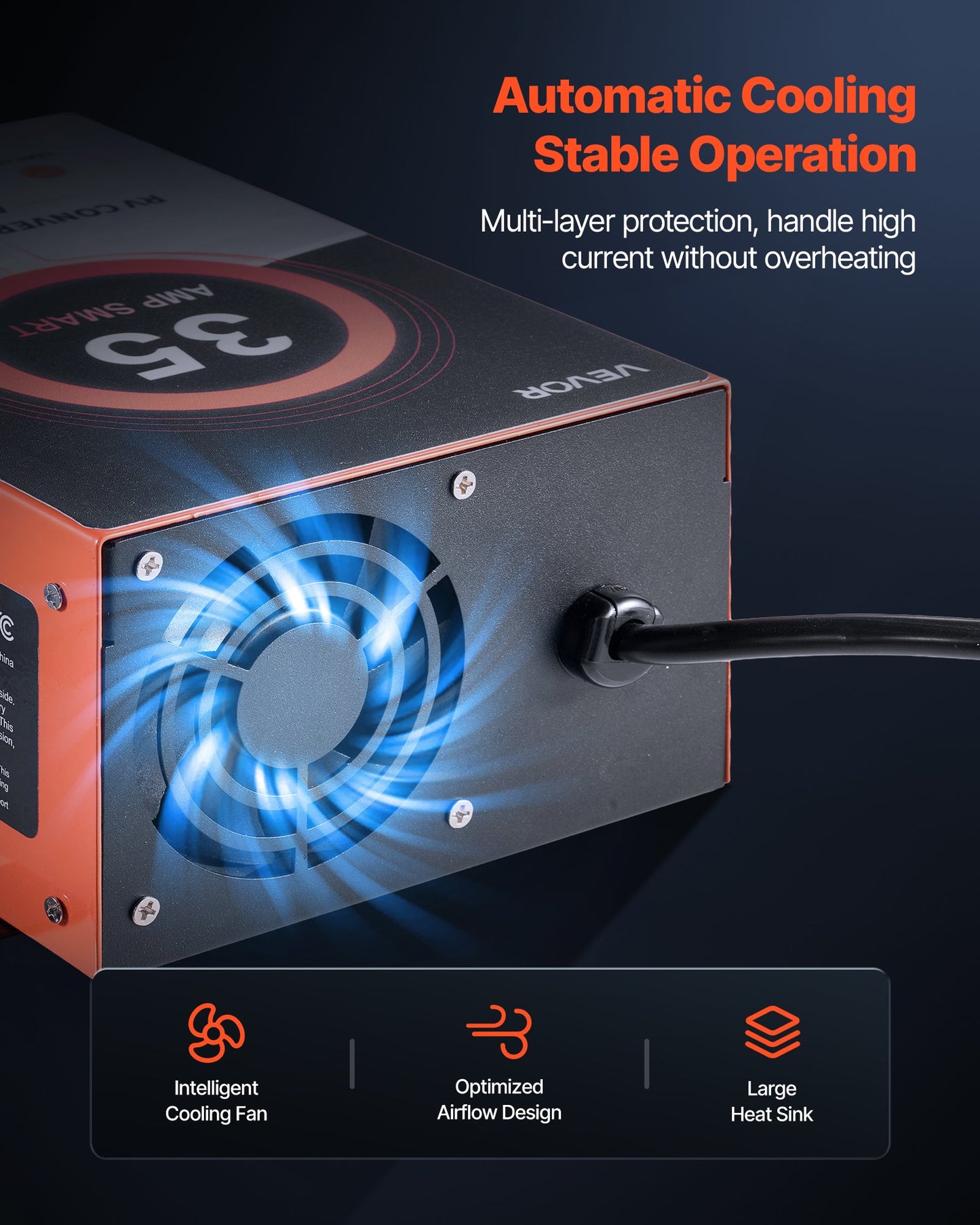 RV Power Converter, 35 Amp, 110V AC To 12V DC RV Converter Battery Charger, 4 Stage Smart Charging, 13V To 16.5V Operating Range, Compatible With Lithium Lead Acid Battery, For Camper Trailer